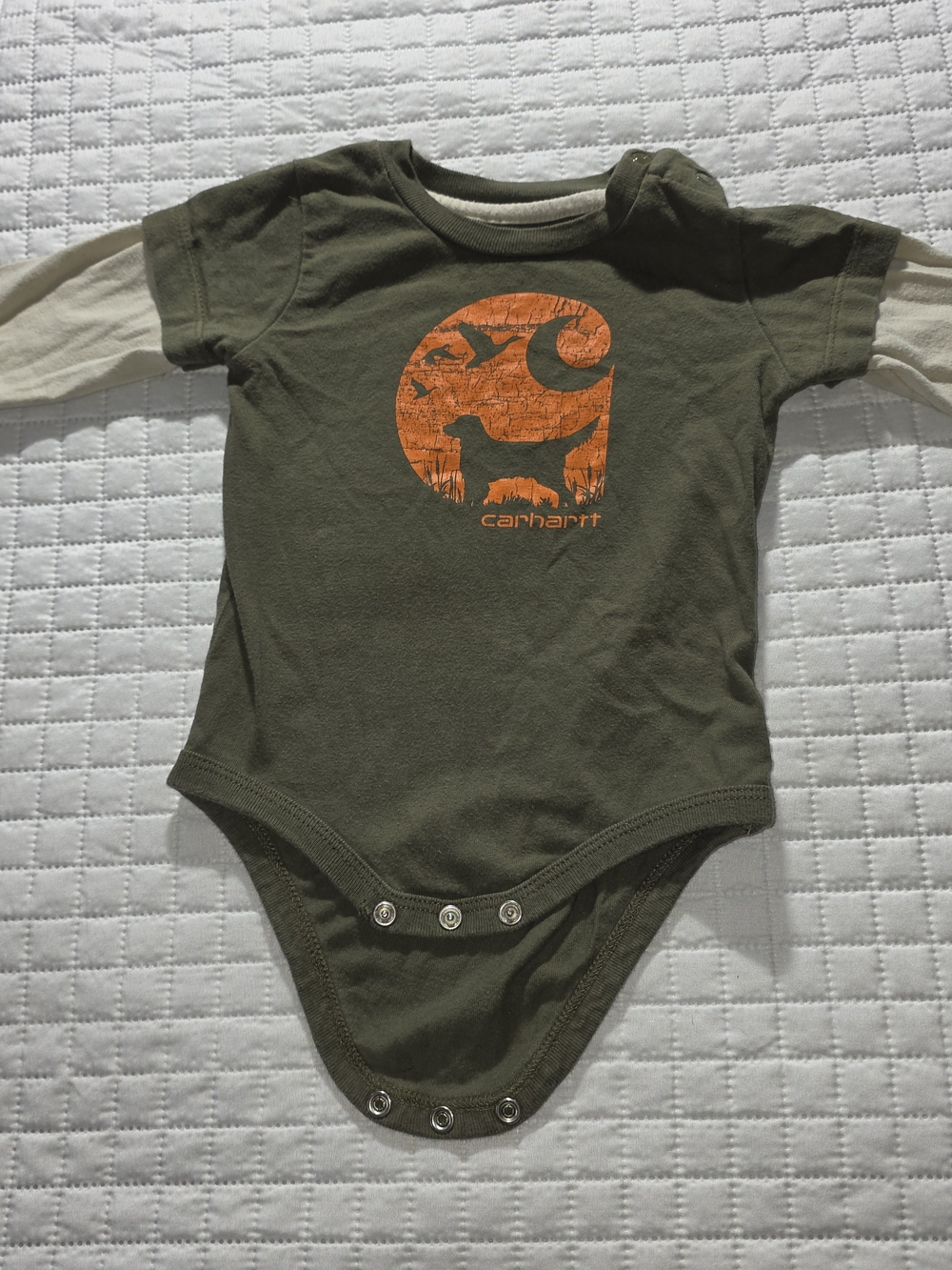 Carhartt Infant Boys Long-Sleeve Hunting Dog and Ducks Print Bodysuit Hunting